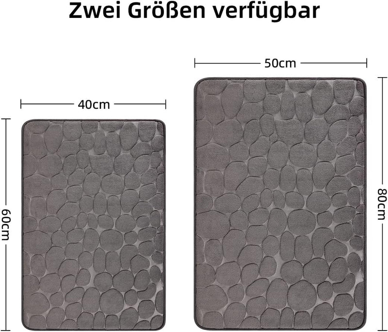 chakme Badematte Memoryschaum Badteppich Saugfähige Badvorleger Badezimmerteppich Duschmatte Deko Fu