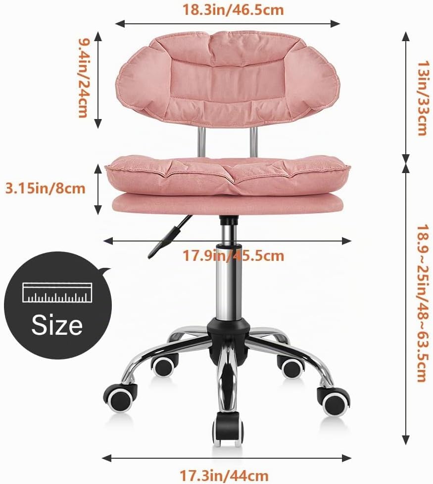 KKTONER Rolling Stool Swivel Rolling Chair with Low Back Height Adjustable Work Drafting Home Office