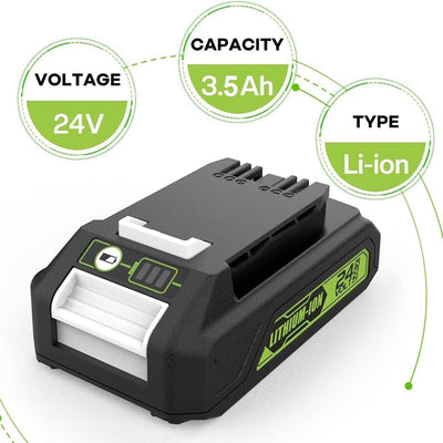 Energup 2 Stück 24V 3.0Ah Akku für Greenworks 24V Akku G24B2 G24B4 Kompatibel mit Greenworks Akku 24