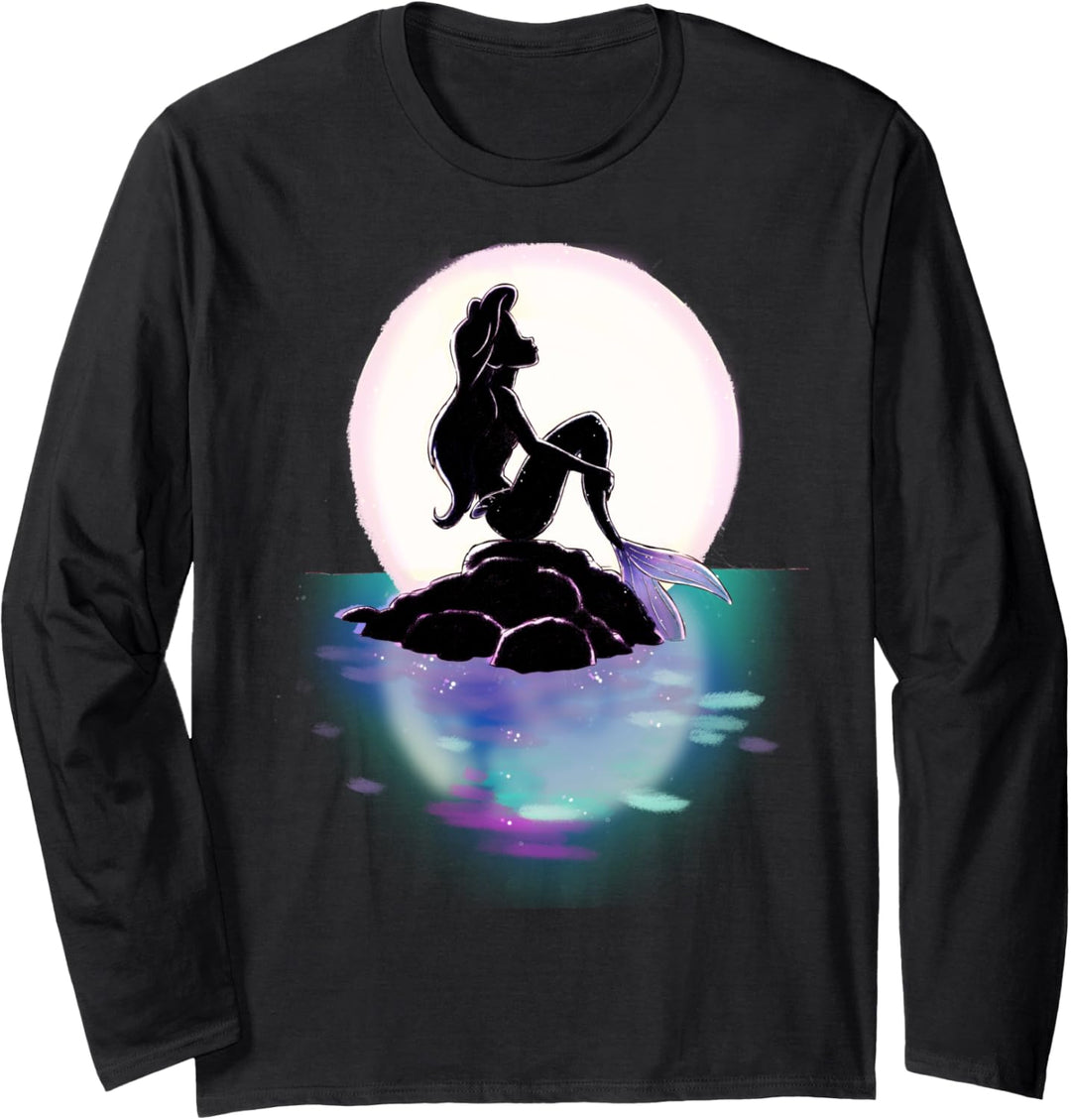 Disney The Little Mermaid Ariel Sunset Silhouette Langarmshirt