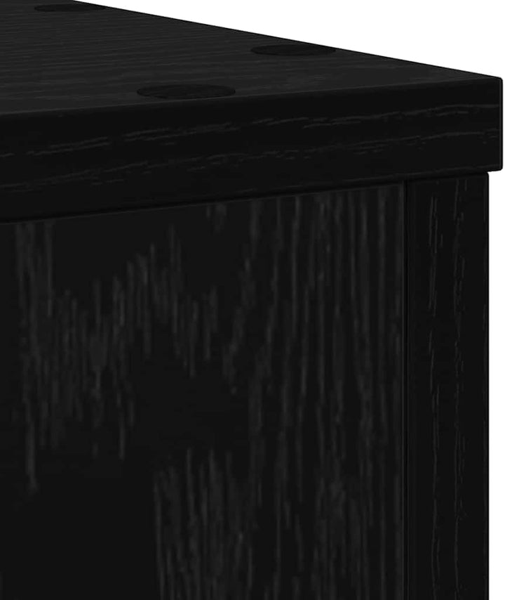 vidaXL Pflanzenständer 2 pcs Schwarz Eichen-Optik 25 x 25 x 35 cm, Wohzimmer Deko, moderner Pflanzen