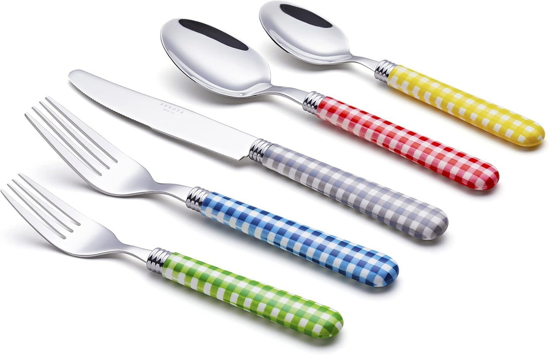 ANNOVA Besteckset, 20-teilig, Griff aus Edelstahl - 4 x Tafelmesser; 4 x Tafelgabeln; 4 x Salatgabel