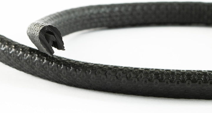 EUTRAS [10m] Kantenschutz 0,5-1,5 mm schwarz – hält ohne Kleber – perfekt für Bleche und Autotüren –