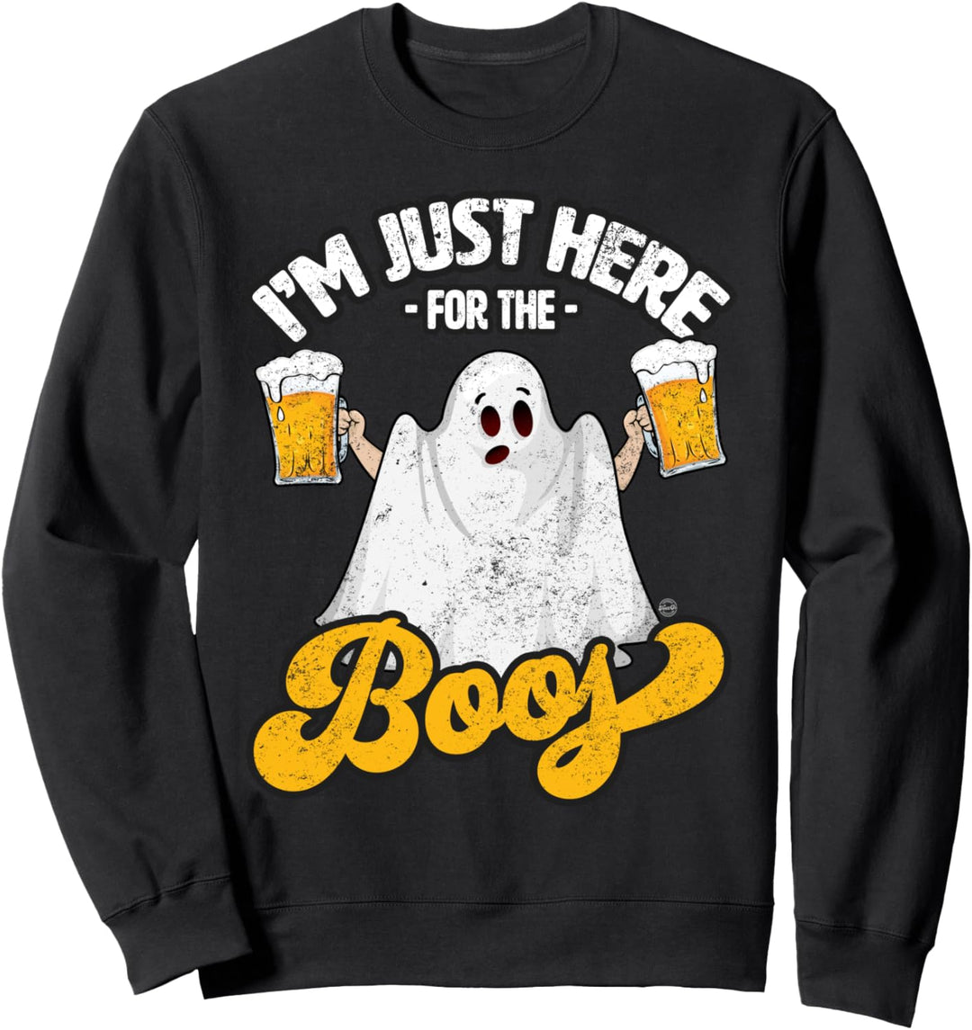 I'm Just Here For The Boos Funny Halloween Ghost w/ Beer Sweatshirt
