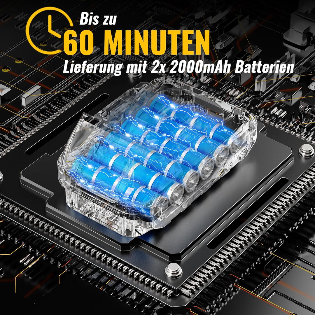 CONENTOOL 600W Akku Rasentrimmer mit 2X 2000mAh Akku, 24 V Rasenkantenschneider mit 3 Arten von Schn