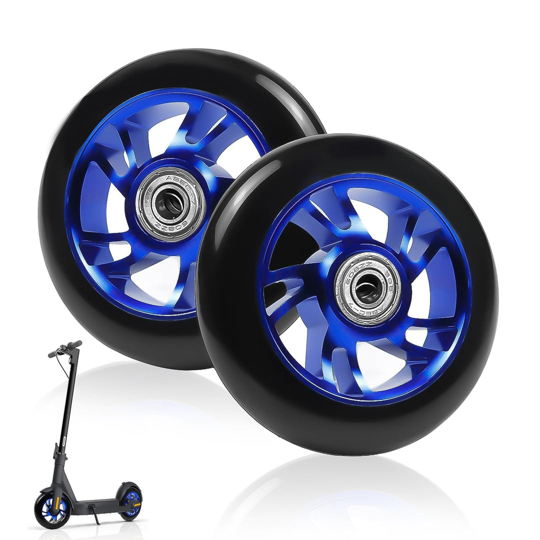 HA BIN Scooter Räder 100mm – 2 Stück, ABEC-9 Kugellager, Aluminiumlegierung Felgen, Anti-Blockier-La