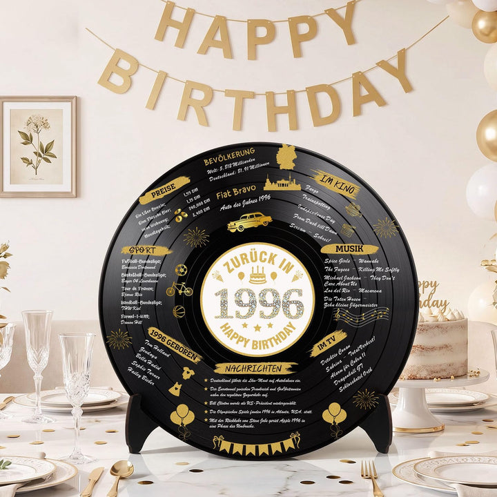 WenmthG Back in 1986 Schallplatten Deko – Vinyl Geburtstag Deko für Männer & Frauen, Geburtstagsgäst