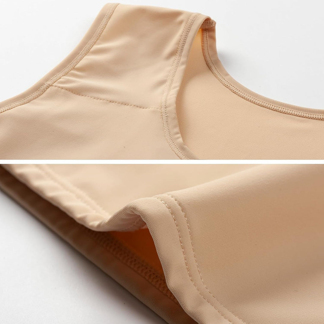 XUJI Transgender FTM Trans Atmungsaktive Halb Brust binder XXL Nude, XXL Nude