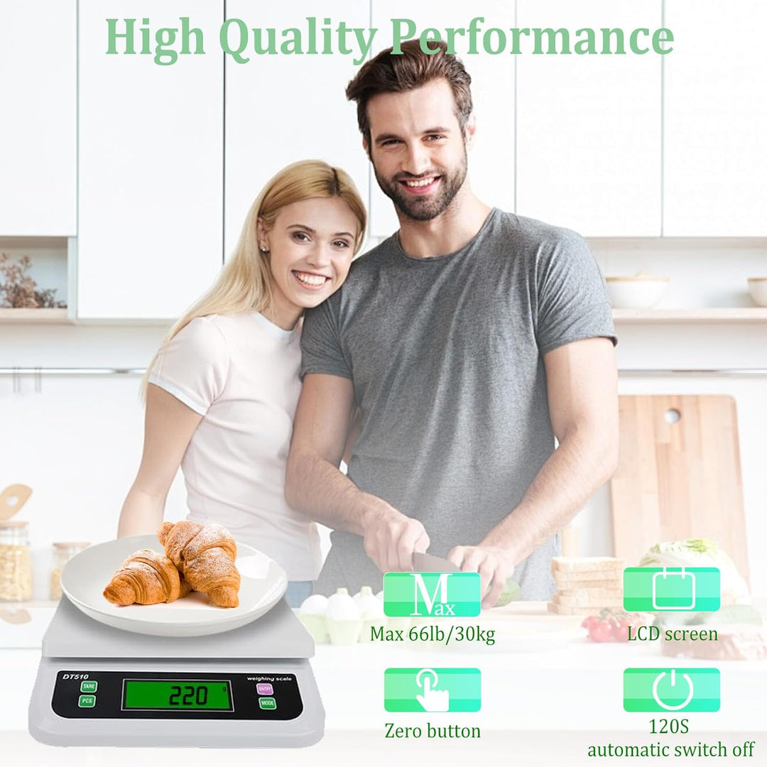 Küchenwaage Digital, 30kg Küche Digitalwaage mit LCD Display Waage küchenwaage mit 6 Arten Einheiten