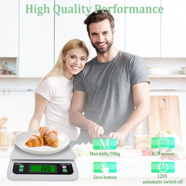 Küchenwaage Digital, 30kg Küche Digitalwaage mit LCD Display Waage küchenwaage mit 6 Arten Einheiten