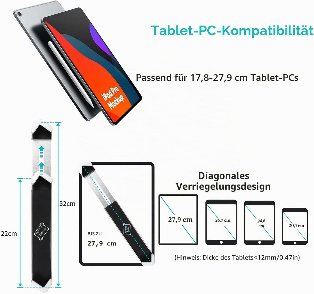 Desktop Tablet Halterung mit Anti Diebstahl Schloss und Schlüssel, woleyi Heavy Duty Aluminium Table