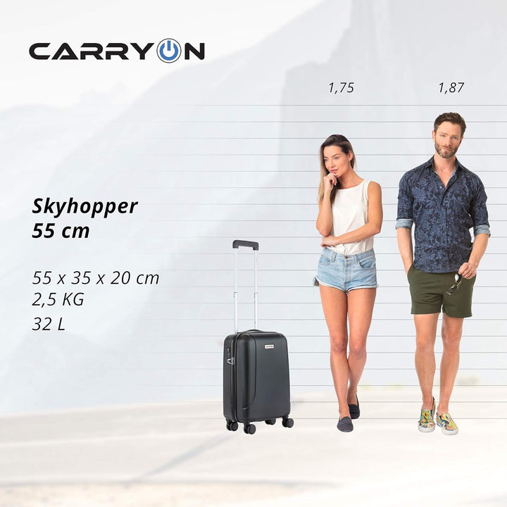 CarryOn Skyhopper Hartschalen Kosmetikkoffer mit handgepackkoffer 55cm, Beauty case mit Spiegel - Sc