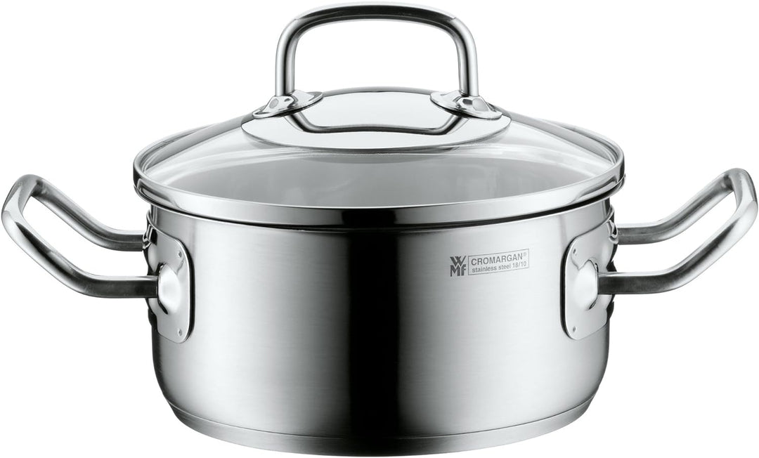 WMF Profima Kochtopf klein 16cm, kleiner Topf mit Glasdeckel, Bratentopf Induktion 1,4l, Nudeltopf C
