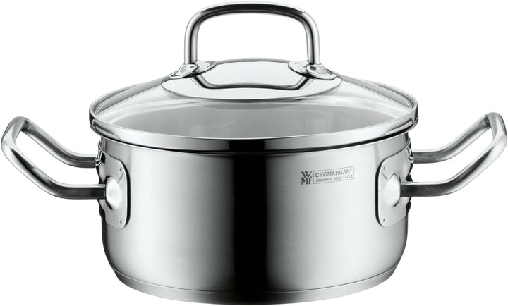 WMF Profima Kochtopf klein 16cm, kleiner Topf mit Glasdeckel, Bratentopf Induktion 1,4l, Nudeltopf C