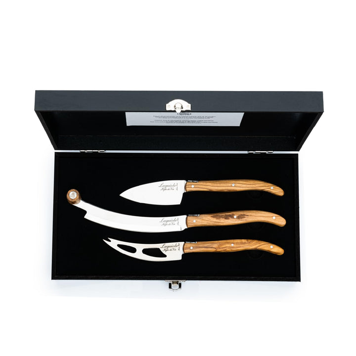 Laguiole Style de Vie Käsemesser-Set Luxury Line, 3-teilig, Olivenholz