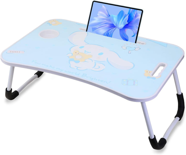 Laptop-Tisch Cartoon-Bilder,Tragbar Laptop Betttablett Tisch mit klappbaren Beinen & Getränkeschlitz