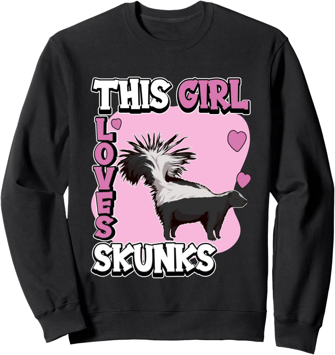 Mädchen This Girl Loves Skunks Stinktier Sweatshirt