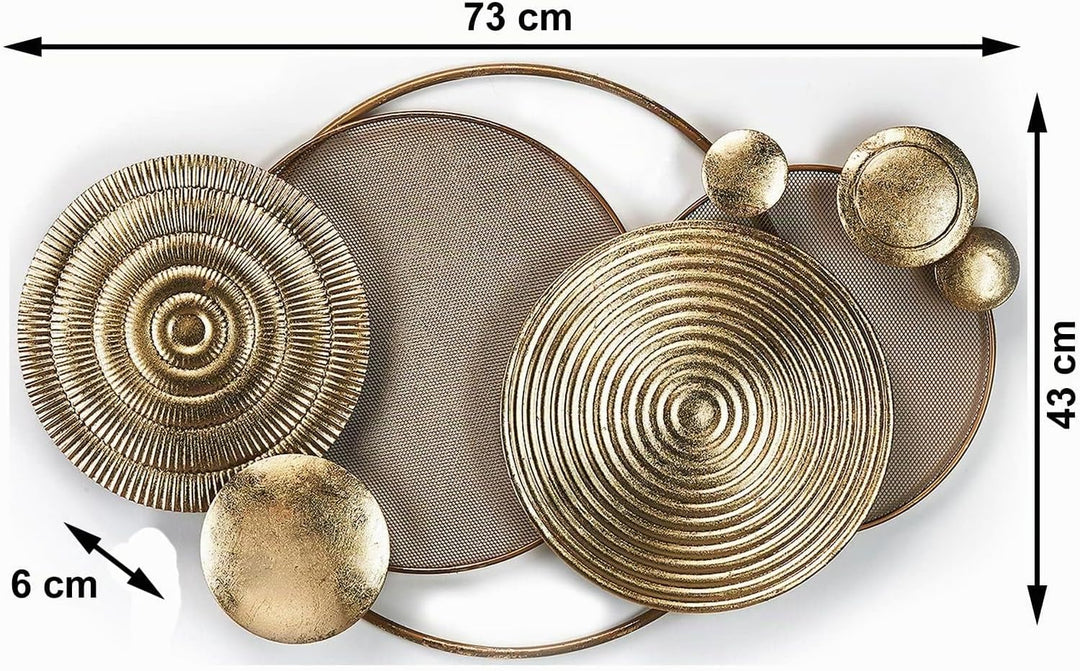 Kobolo Wandbild Wanddeko Metallbild 3D - GOLDEN - aus Metall in Gold