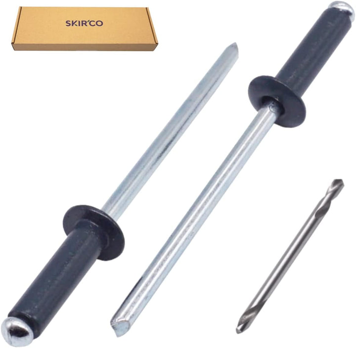 SKIR'CO (400 Stück) Blindnieten lackiert 4,0 x 16 mm, Aluminium Popnieten, Bohrer enthalten (Anthraz