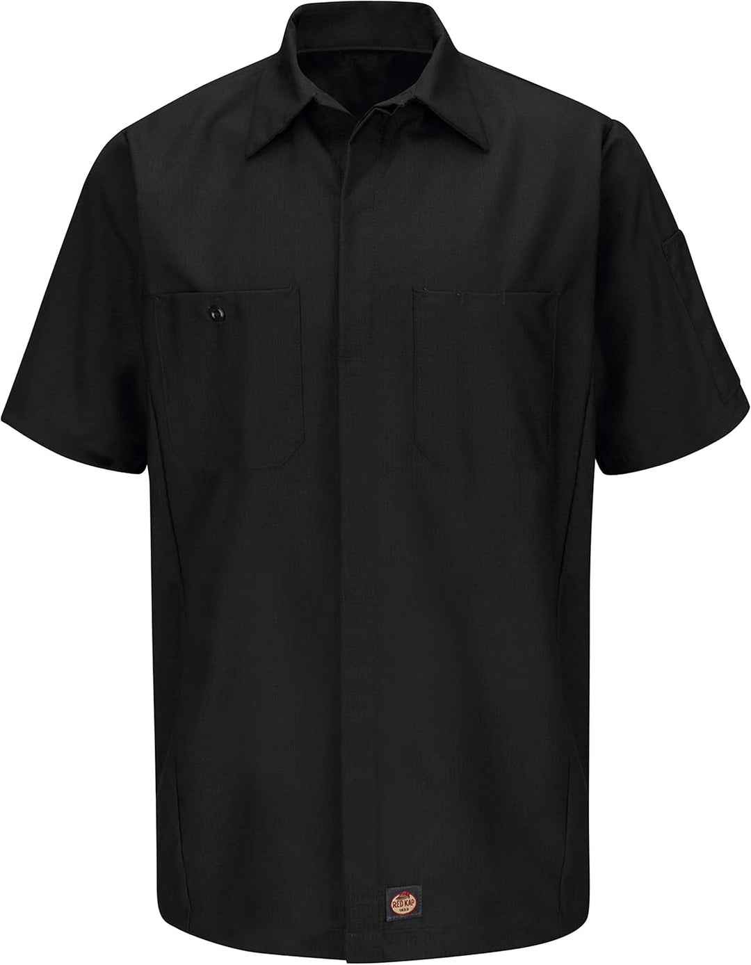 Red Kap Herren Herrenhemd, Kurzärmelig, Einfarbig Hemd (1er Pack) XL Schwarz, XL Schwarz