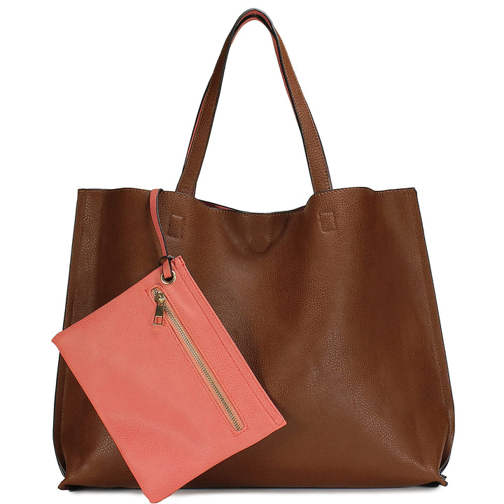 Scarleton stilvolle reversible tote handtasche für Damen, vegan leder schultertasche, hobo tasche, s
