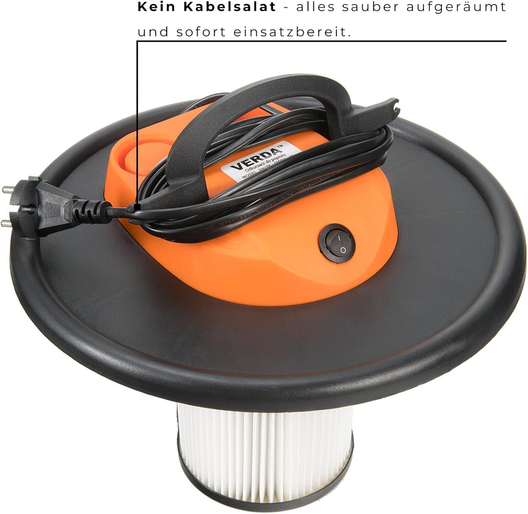 Aschesauger 20L Kaminsauger 1650 Watt DUAL Filter System mit 4 Rollen