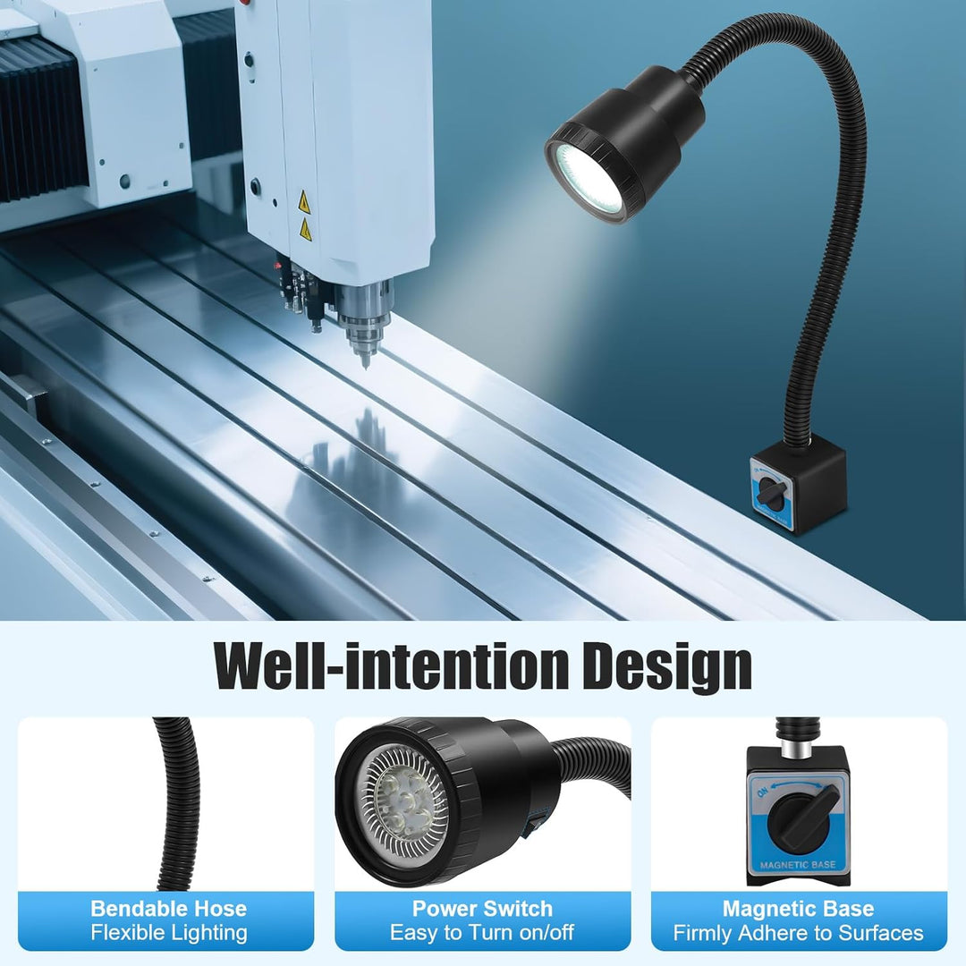 220V CNC Maschinenlampe Magnetische LED Arbeitsleuchte Flexibel Licht Arm Magnetische Basis Maschine