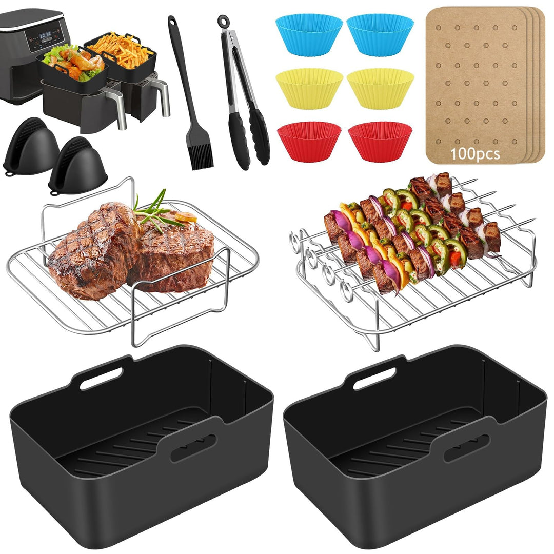 MILFECH Heissluftfritteuse Zubehör Airfryer Zubehör für Ninja Foodi AF300EU AF400EU 7.6L-9.5L und me