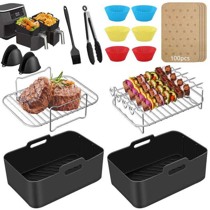 MILFECH Heissluftfritteuse Zubehör Airfryer Zubehör für Ninja Foodi AF300EU AF400EU 7.6L-9.5L und me