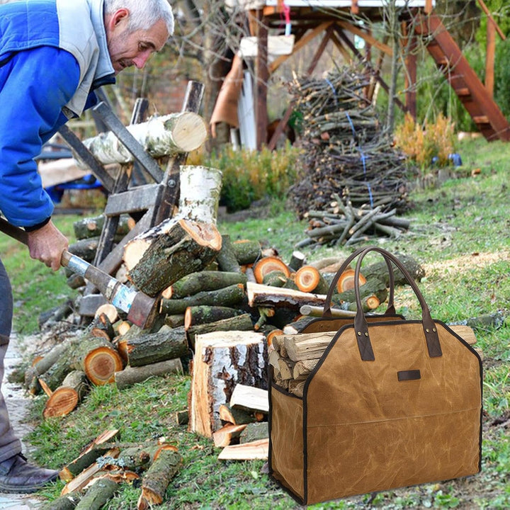Brennholz Tasche Im Freien 59x17x48cm Feuerfeste Robuste Brennholz Aufbewahrungstasche Leder wasserd