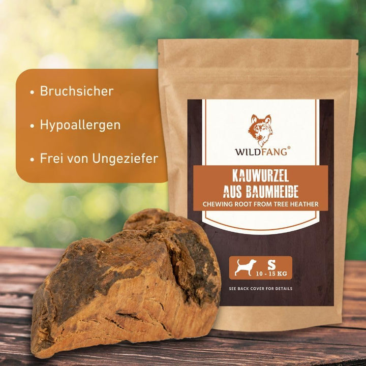 Wildfang® 3 Kauwurzel Hund (Grösse S) – Natürliches Kauholz aus Baumheide – Langlebiges & splitterfr