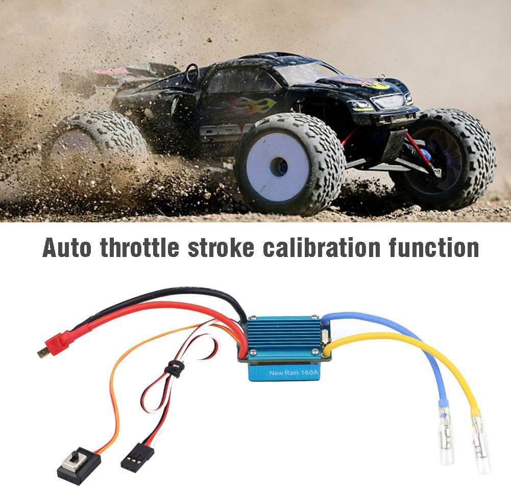 Leistungsstarker 160-A-Bürstenregler mit BEC, Wasserdicht und Staubdicht für 1/12 RC-Autos, Einfache