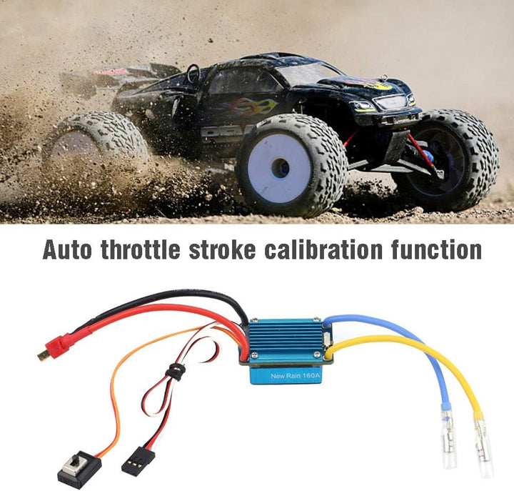 Leistungsstarker 160-A-Bürstenregler mit BEC, Wasserdicht und Staubdicht für 1/12 RC-Autos, Einfache