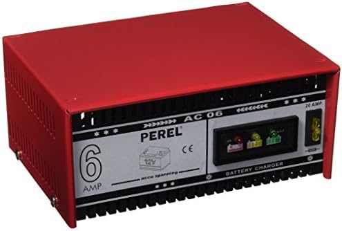 Perel AC06 Ladegerät für 12V Blei-Säure-Akkus, 230 mm x 175 mm x 115 mm Abmessungen 12V - 6A, 12V -