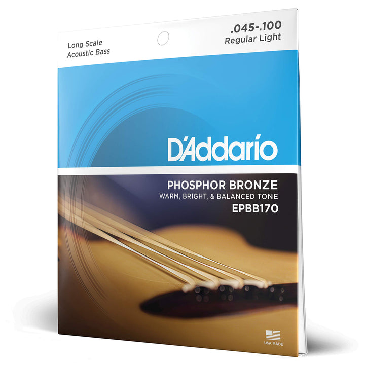 D'Addario EPBB170 Phosphor Bronze Akustik Bass Saitensatz 0,11 cm - 0,25 cm (.045 - .100 Zoll) Reg L