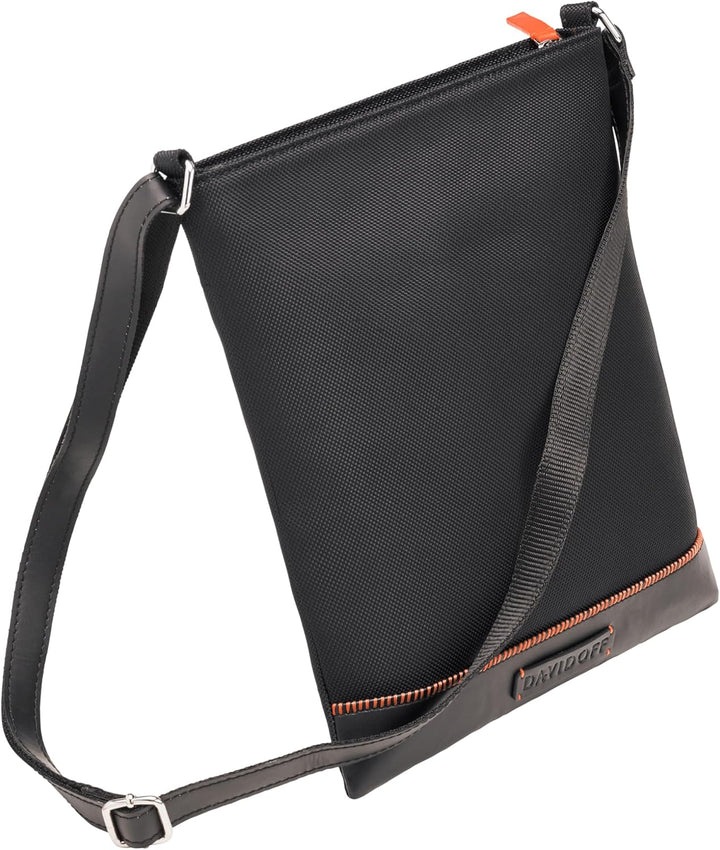 Davidoff Home Run Herren Messenger Bag Schwarz – moderne Schultertasche aus veganem Material – hochw