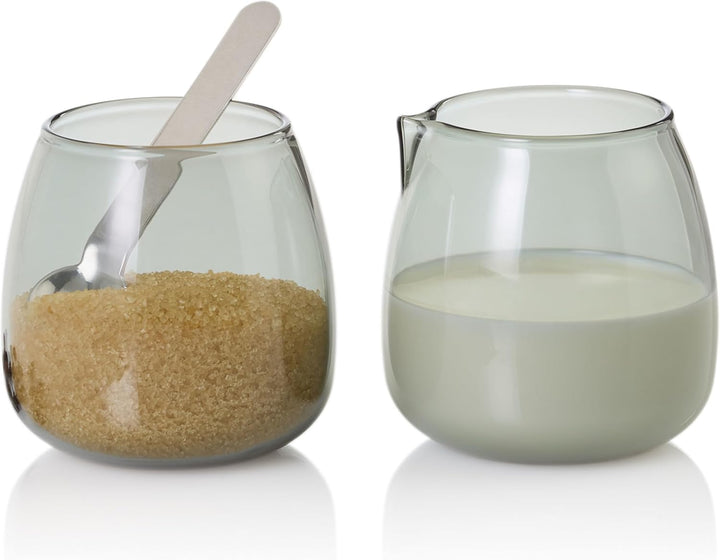 AdHoc MZ02 Set Milchkännchen und Zuckerdose mit Untersetzer YUNA | Premium Set für Tee oder Kaffee a