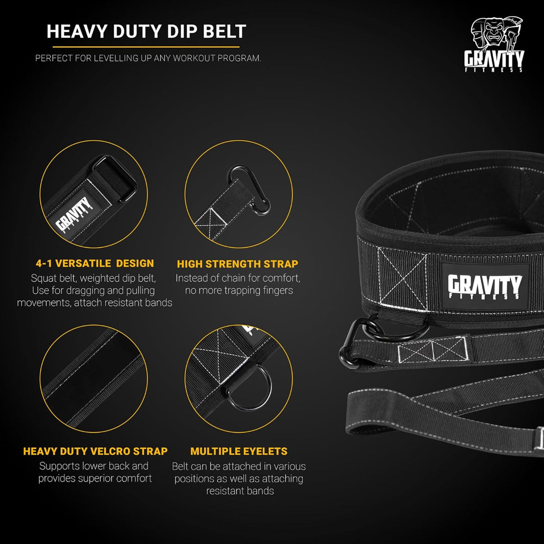 Gravity Fitness Advanced Dip Belt 4 in 1 Heavy Duty Workout Belt