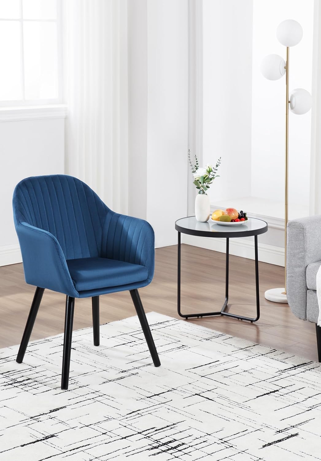 WOLTU Esszimmerstühle 2er Set, für Schlafzimmer Küche Wohnzimmer, Küchenstühle gepolstert mit Armleh