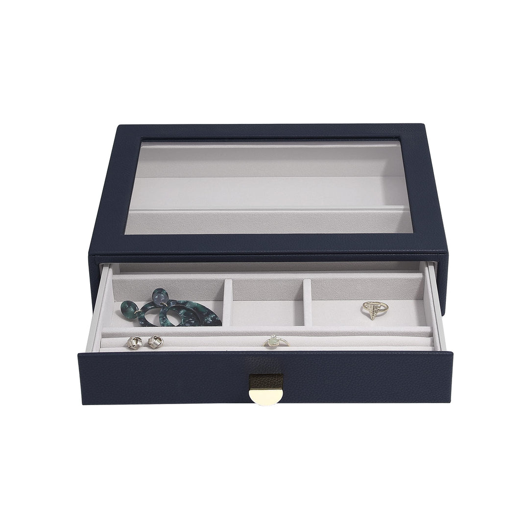 Stackers Navy Pebble Classic Jewellery Box Display Drawer, Navy