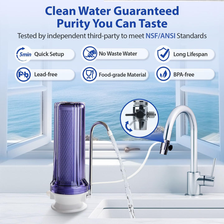 iSpring CKC1C Auftischfilter Wasserfilter Filteranlage für Wasser Auftisch Filter,1 Stufe Auftischfi