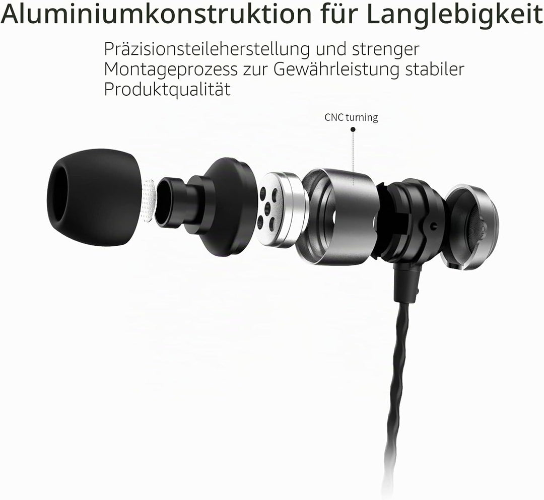 SoundMAGIC E50C Wired Earphones with Microphone, In-Ear HiFi Headphones, Good Noise Isolating Headph