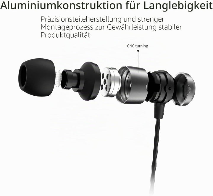 SoundMAGIC E50C Wired Earphones with Microphone, In-Ear HiFi Headphones, Good Noise Isolating Headph