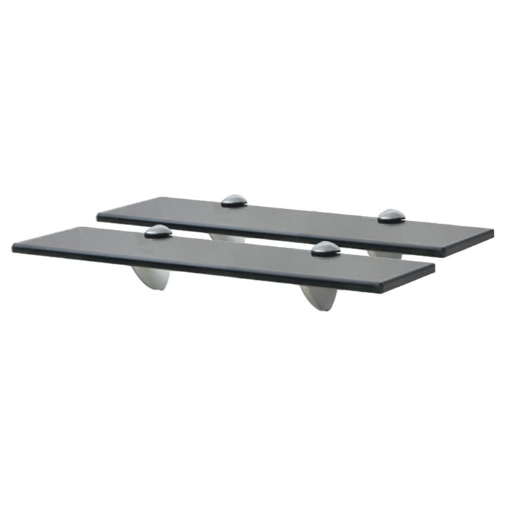 FIRBNUS 2 Stück 40x10x0,8 cm Wandregal Glas Schwarz Bad Regal Ablagen Schwebende Regale Regal Glas S