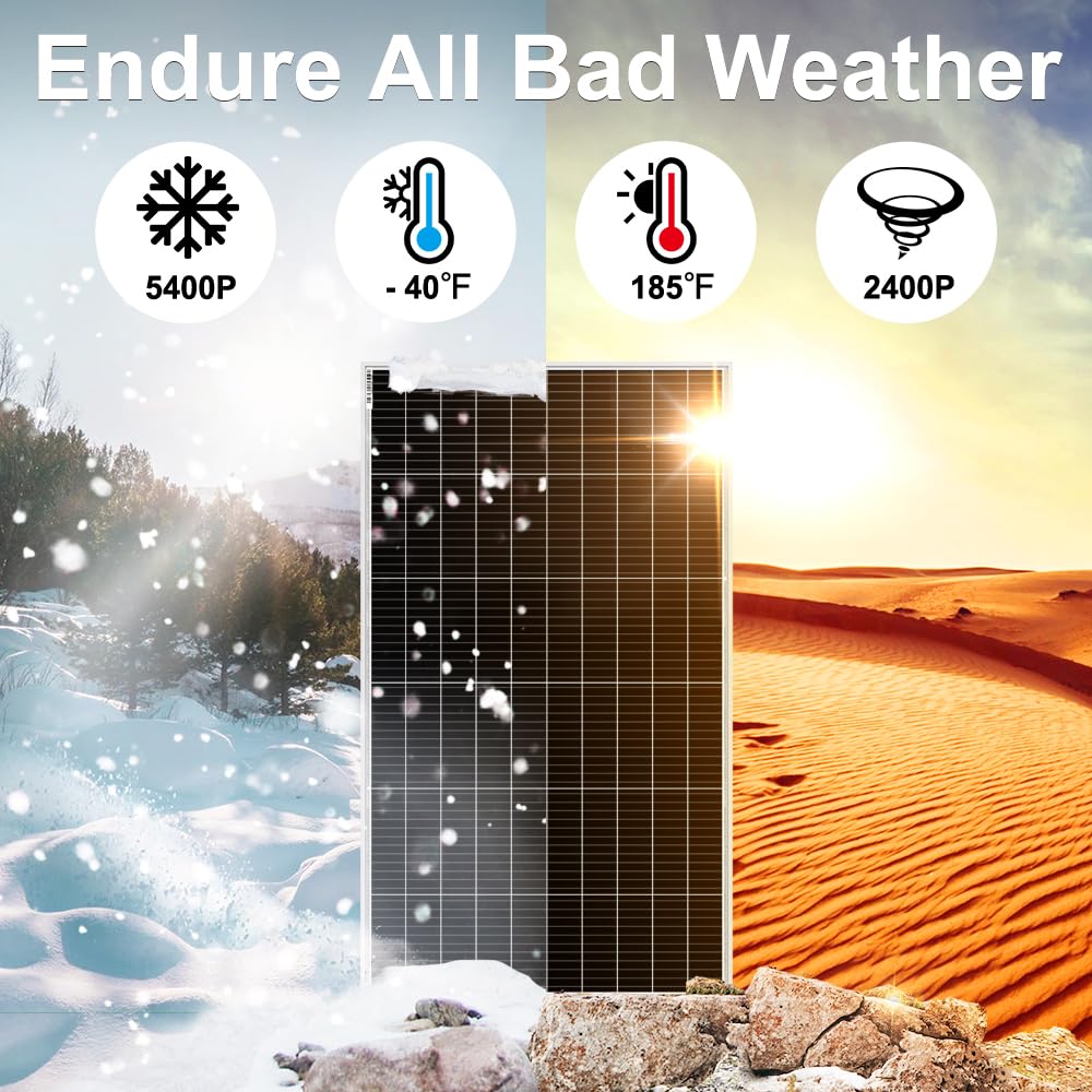DOKIO Solarpanel 200W 18V Monokristallin Solarmodul 200 Watt für 12V Batterien ideal für Wohnmobil,