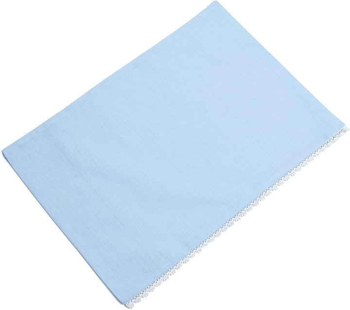 Filet - Bettwäsche-Set für Kinderwagen, 3-teilig, einfarbig, hellblau, 1 Spannbettlaken, 1 Oberlaken