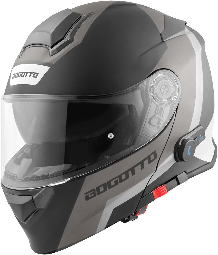 Bogotto V271 BT Zabu Bluetooth Klapphelm XS schwarz/grau, XS schwarz/grau