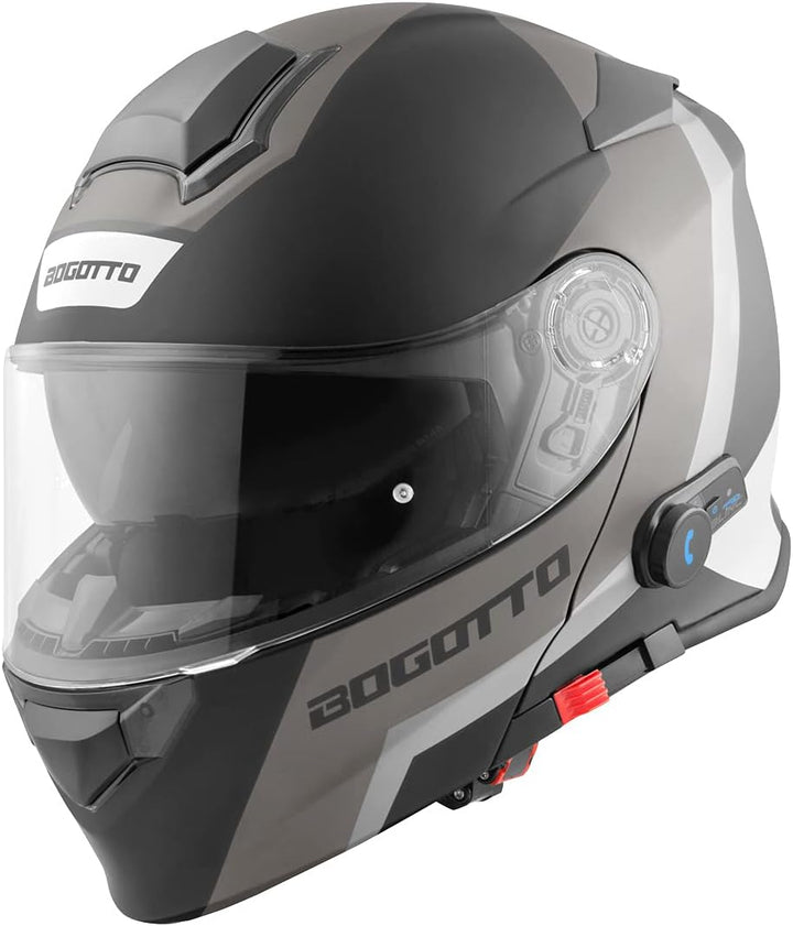 Bogotto V271 BT Zabu Bluetooth Klapphelm XS schwarz/grau, XS schwarz/grau