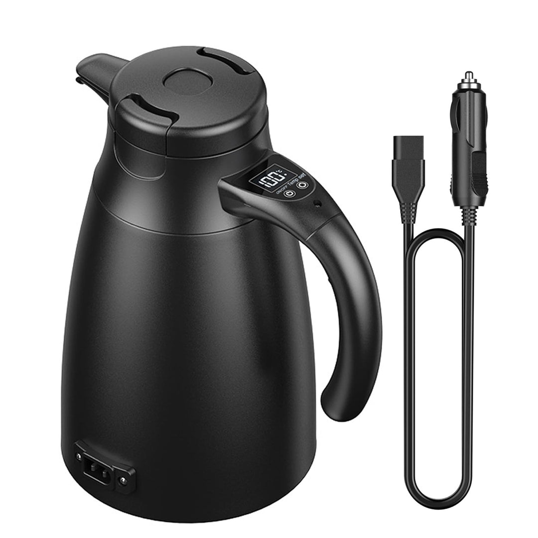12V/24V Reise Wasserkocher Auto, 1,2 Liter Edelstahl Elektrischer Mobiler Reisewasserkocher mit Ziga