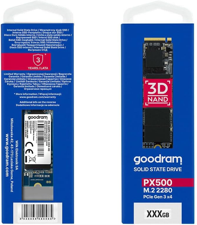 goodram SSD 512GB PX500 GEN.2 PCIE3x4 NVMe M.2 2280, 512GB